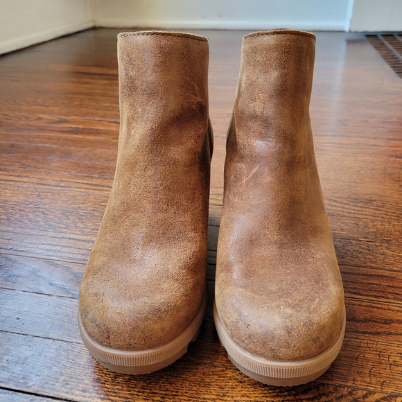 Sorel Womens Joan of Arctic II Wedge Zip Boots Waterproof Leather Tan Size 5 - Picture 8 of 13